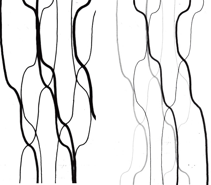These were studies based on an oval grid.